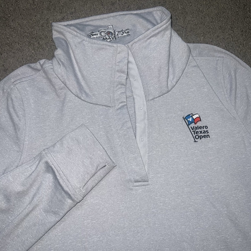 Women's Zero Restriction 1/4 Snap Pullover Sweatshirt Large Velero Texas Open